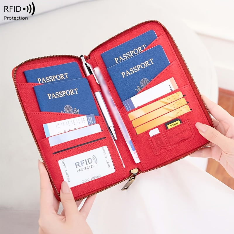 RFID Travel Wallet for Men, Four Passports