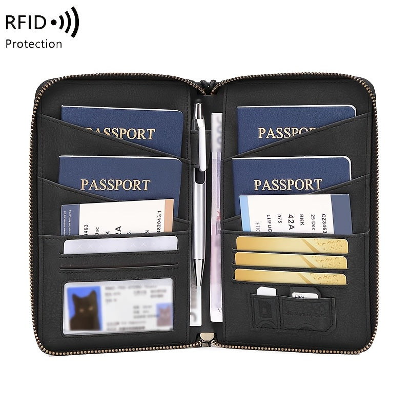 RFID Travel Wallet for Men, Four Passports
