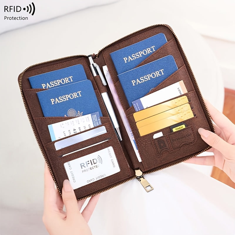 RFID Travel Wallet for Men, Four Passports