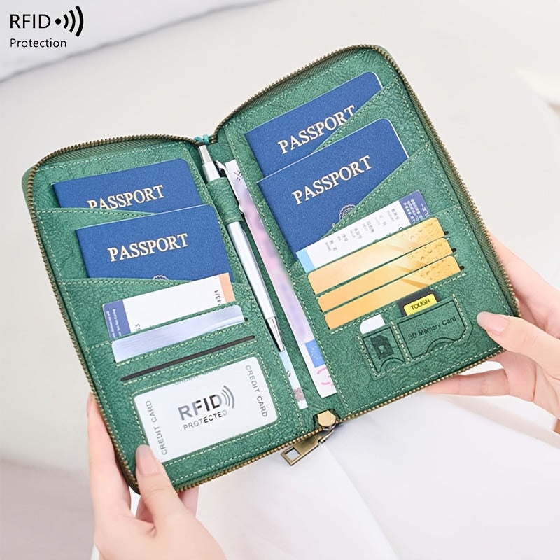 RFID Travel Wallet for Men, Four Passports