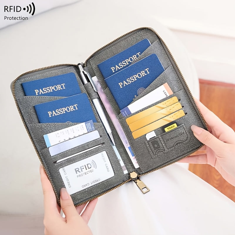 RFID Travel Wallet for Men, Four Passports