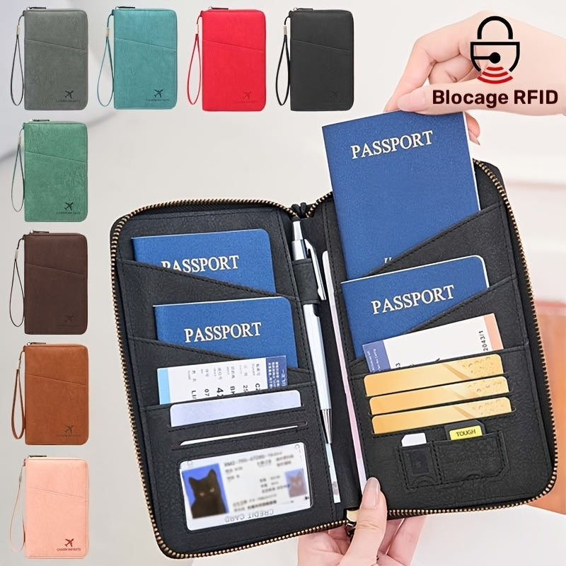 RFID Travel Wallet for Men, Four Passports