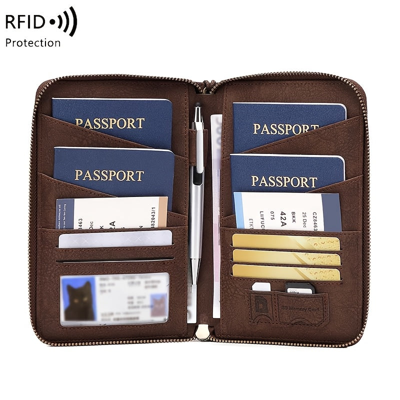 RFID Travel Wallet for Men, Four Passports Image