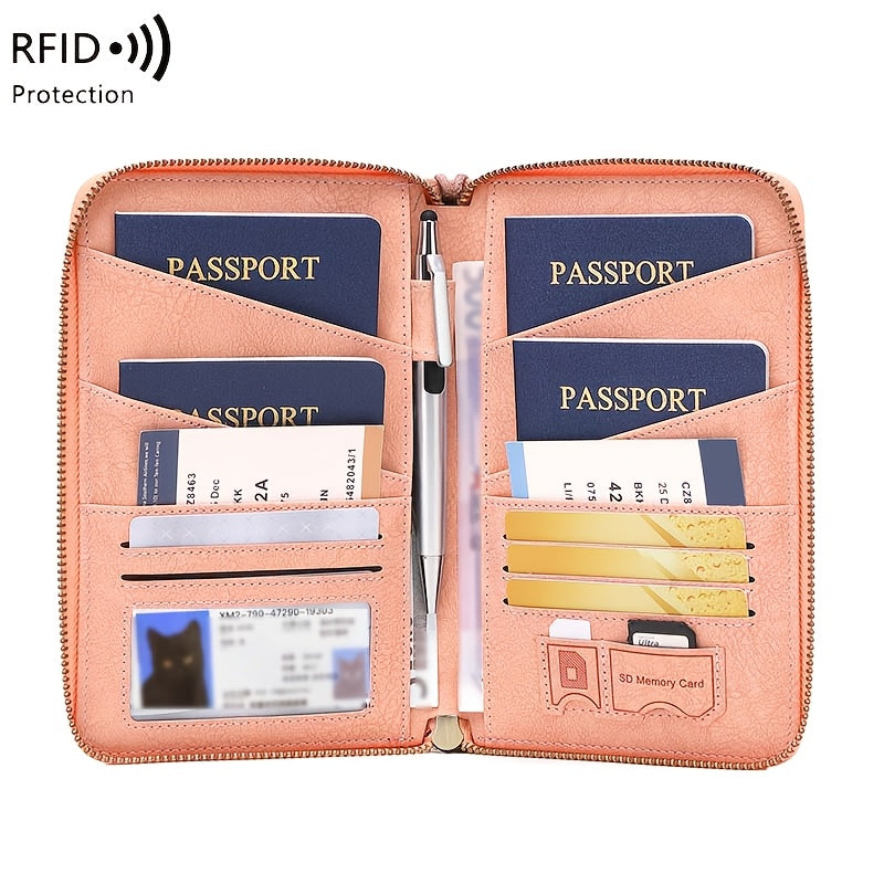 RFID Travel Wallet for Men, Four Passports