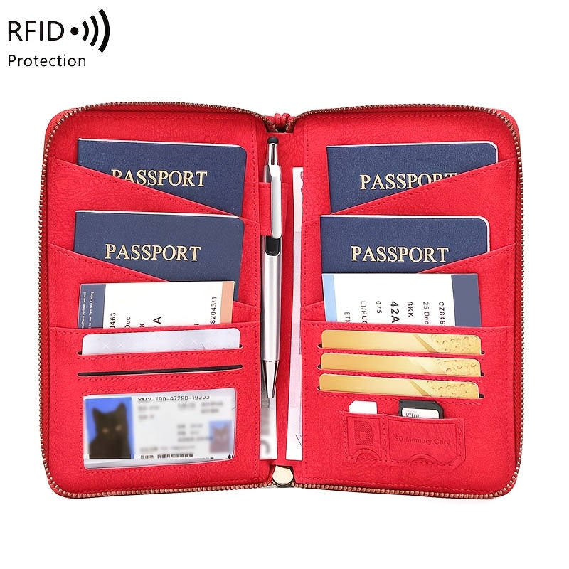 RFID Travel Wallet for Men, Four Passports