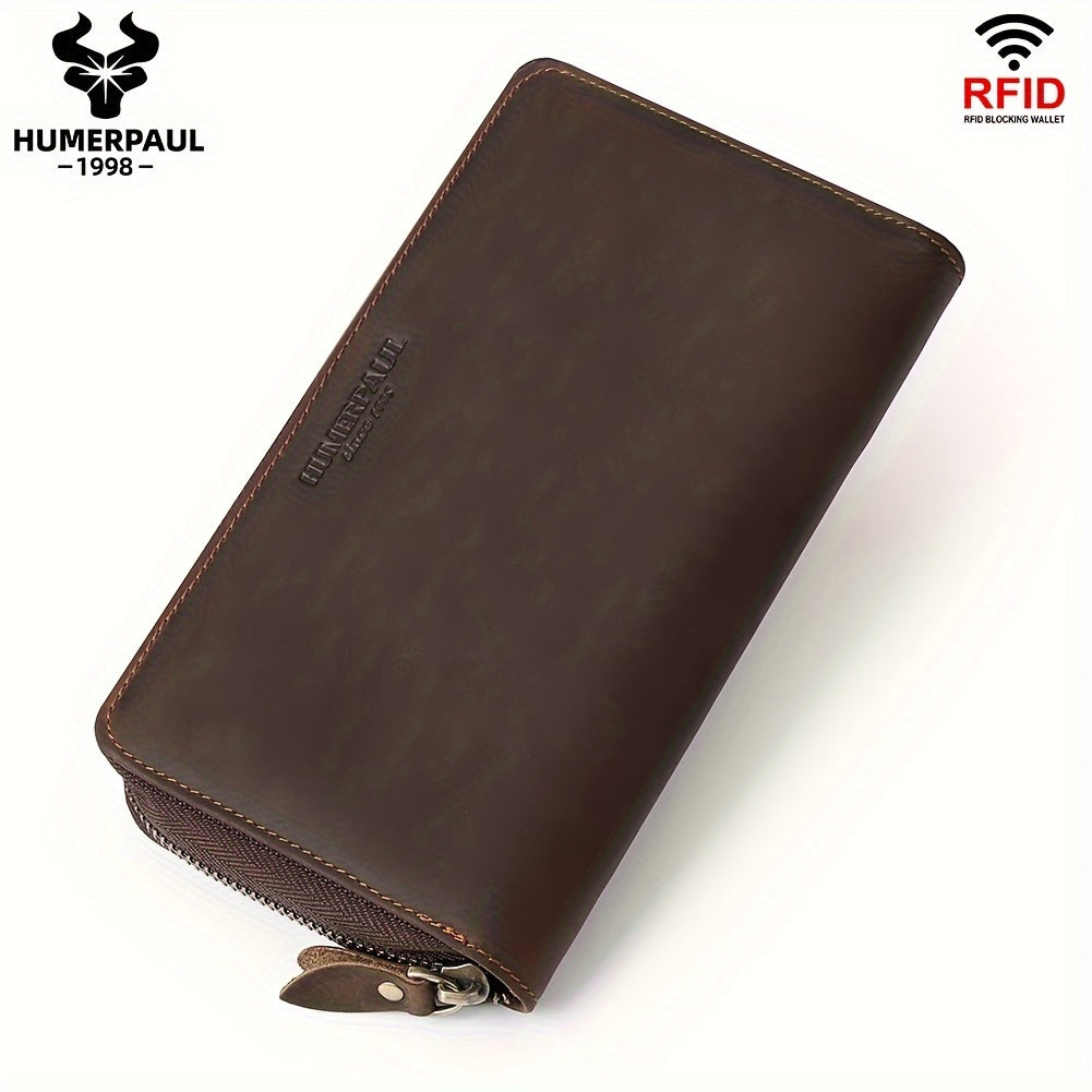 Men's Zip Around Wallet, Holds Thirteen Cards