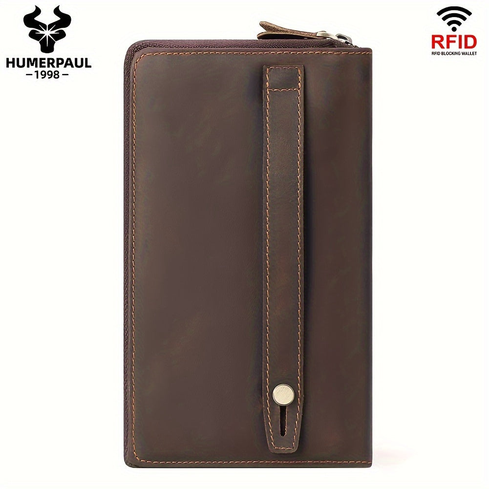 Men's Zip Around Wallet, Holds Thirteen Cards