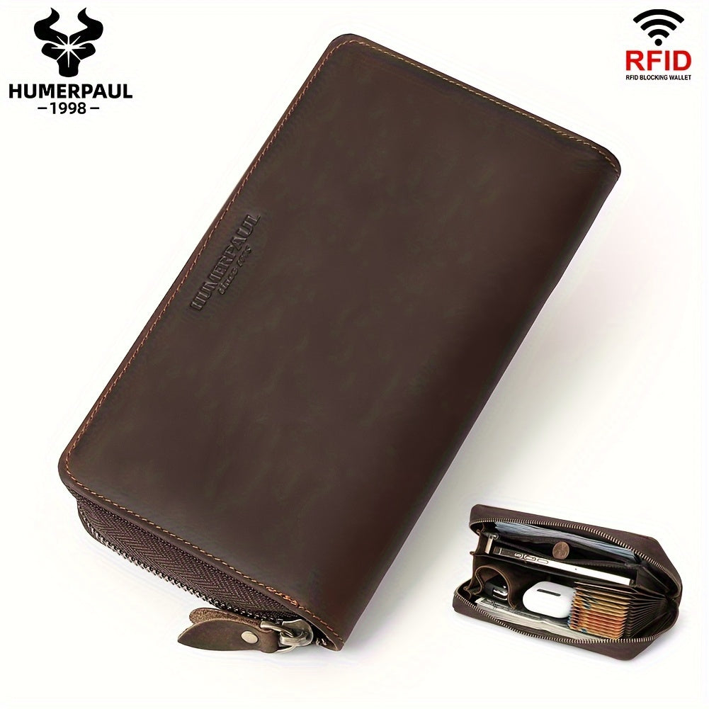 Men's Zip Around Wallet, Holds Thirteen Cards