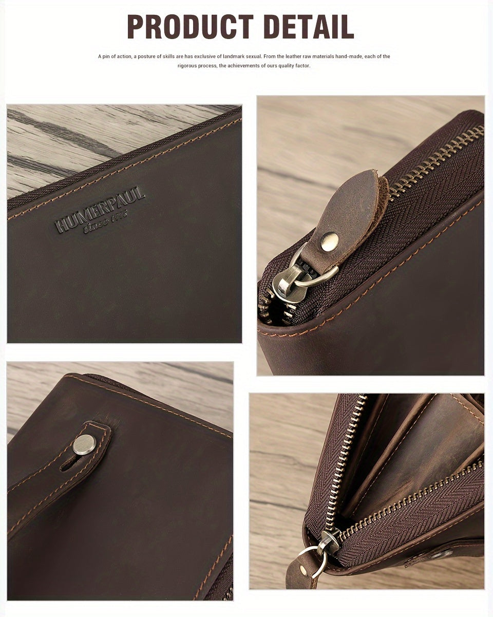 Men's Zip Around Wallet, Holds Thirteen Cards