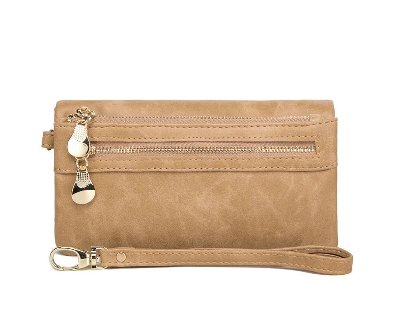 Retro Long Double Zip Wallet for Women in PU Leather