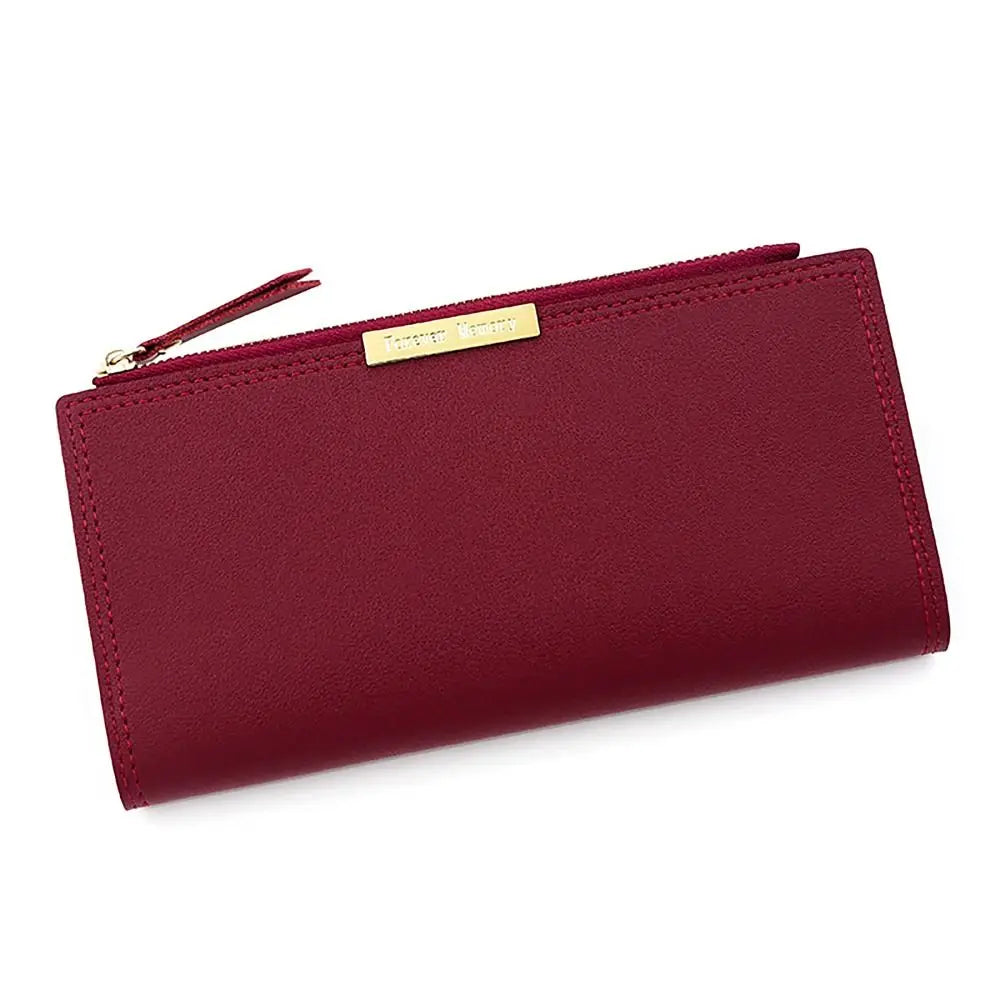 Women's Long PU Leather Wallet with Multiple Card and Photo Slots
