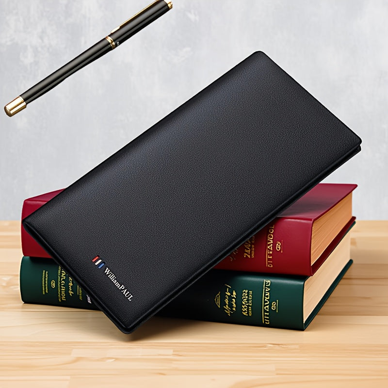 Men's Long Leather Wallet with Photo Slot