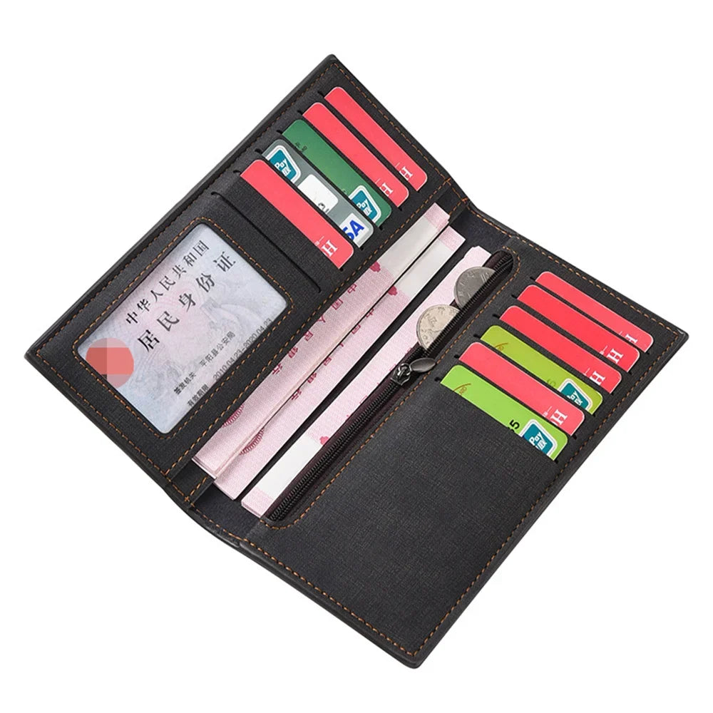 Slim Long Wallet for Men with Multiple Card Slots