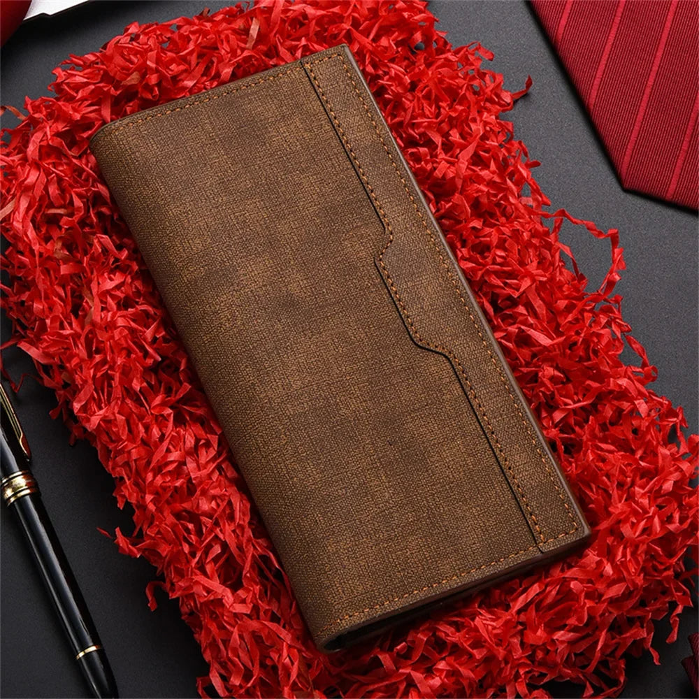 Slim Long Wallet for Men with Multiple Card Slots