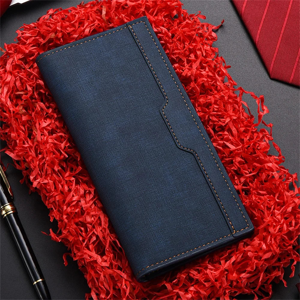 Slim Long Wallet for Men with Multiple Card Slots
