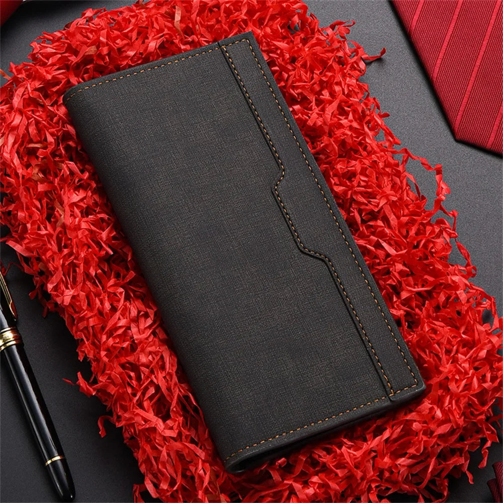 Slim Long Wallet for Men with Multiple Card Slots