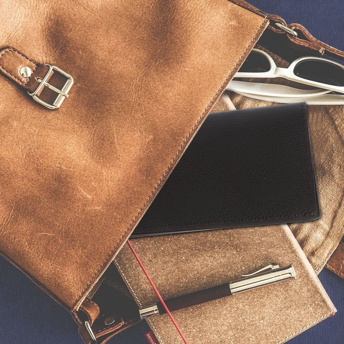Vintage Long Men's PU Leather Wallet with Card Holder and Checkbook Holder Image