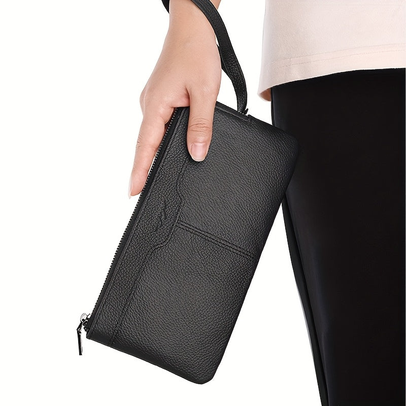 Men's Long Zipper Wallet, 8.3 x 4.3 x 0.6 in