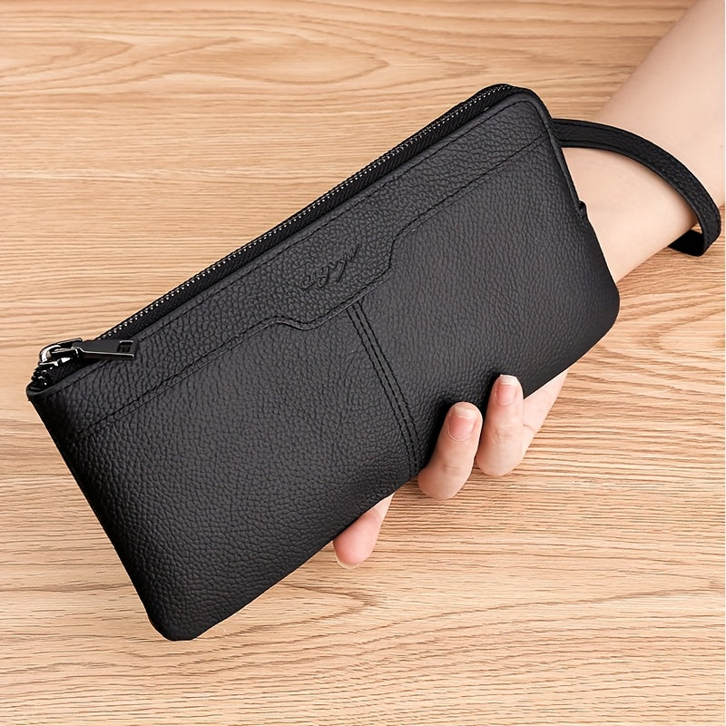 Men's Long Zipper Wallet, 8.3 x 4.3 x 0.6 in