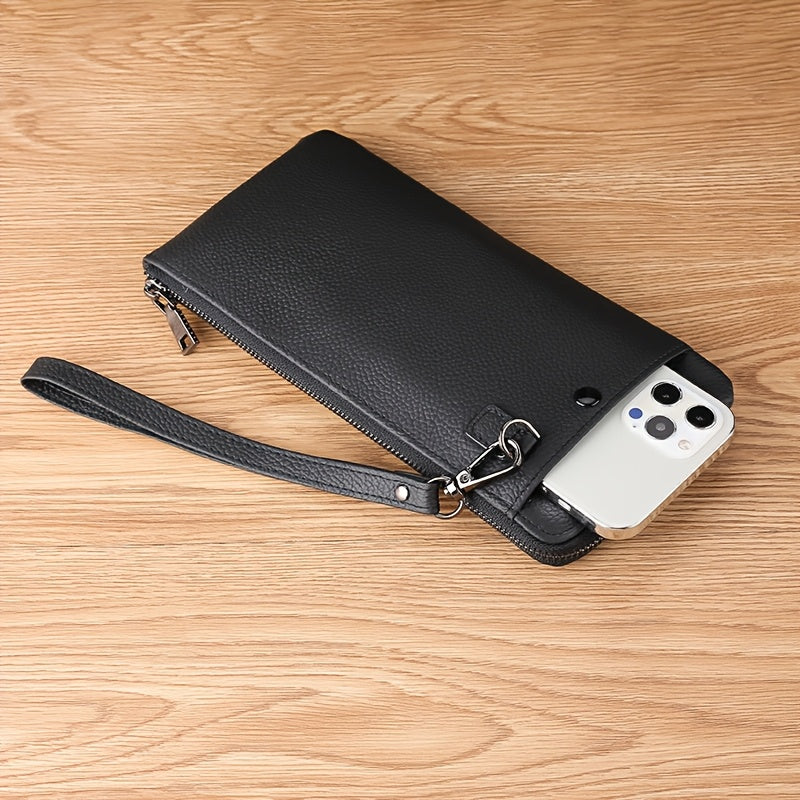Men's Long Zipper Wallet, 8.3 x 4.3 x 0.6 in