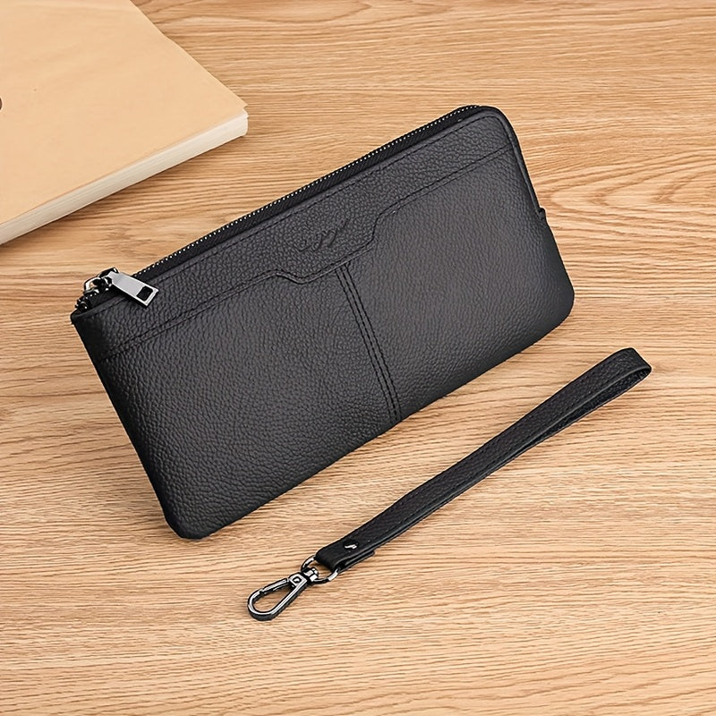 Men's Long Zipper Wallet, 8.3 x 4.3 x 0.6 in