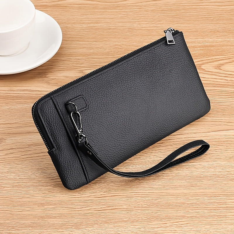 Men's Long Zipper Wallet, 8.3 x 4.3 x 0.6 in