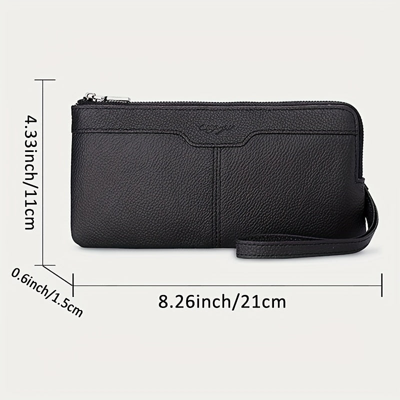 Men's Long Zipper Wallet, 8.3 x 4.3 x 0.6 in