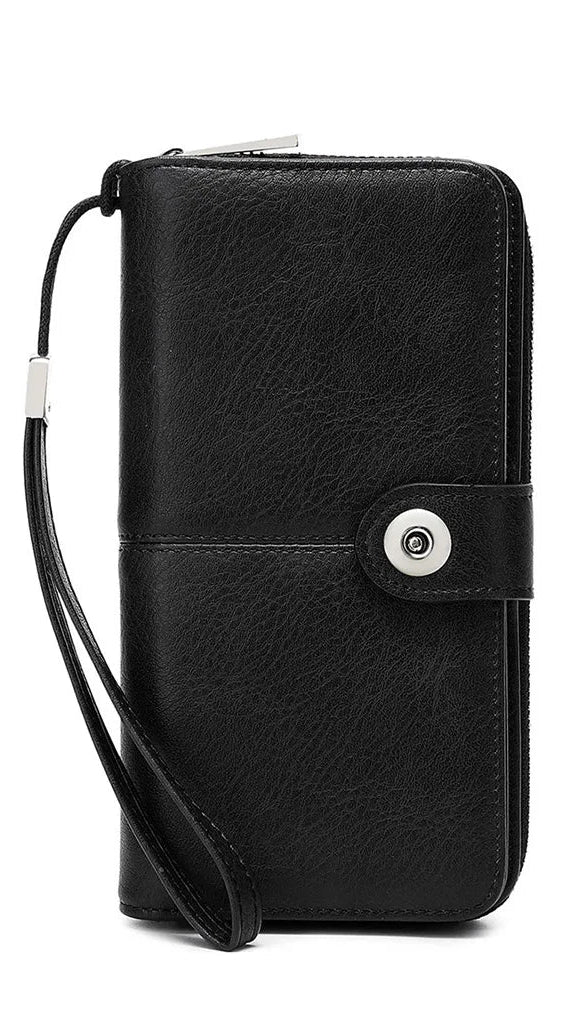 Retro Long PU Leather Wallet for Women with Integrated RFID Protection