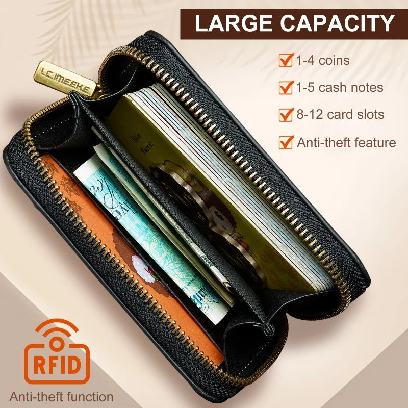 Magnetic Wallet with RFID Blocking and Zipper for Smartphone