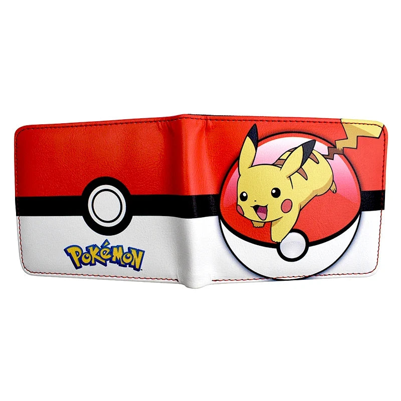 Compact PU Leather Pokémon Pikachu Wallet with Multi-Pocket Card Holder