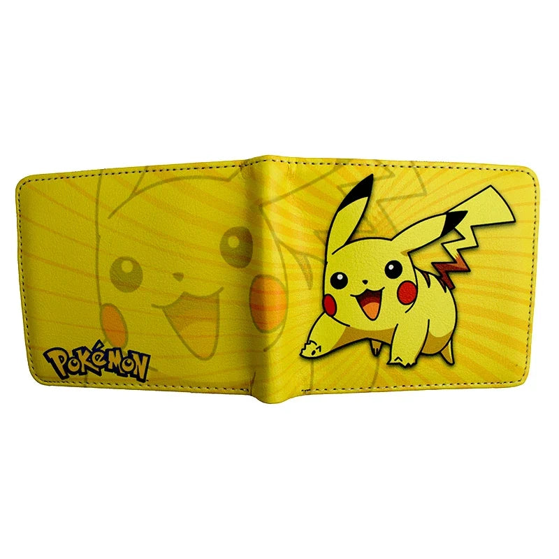 Compact PU Leather Pokémon Pikachu Wallet with Multi-Pocket Card Holder