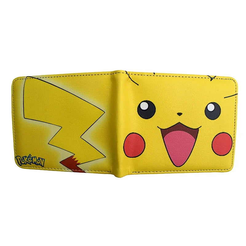 Compact PU Leather Pokémon Pikachu Wallet with Multi-Pocket Card Holder
