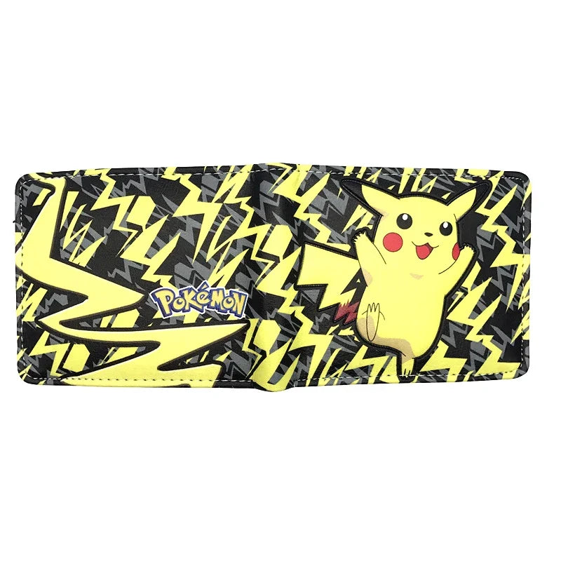 Compact PU Leather Pokémon Pikachu Wallet with Multi-Pocket Card Holder