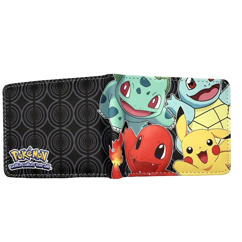 Compact PU Leather Pokémon Pikachu Wallet with Multi-Pocket Card Holder