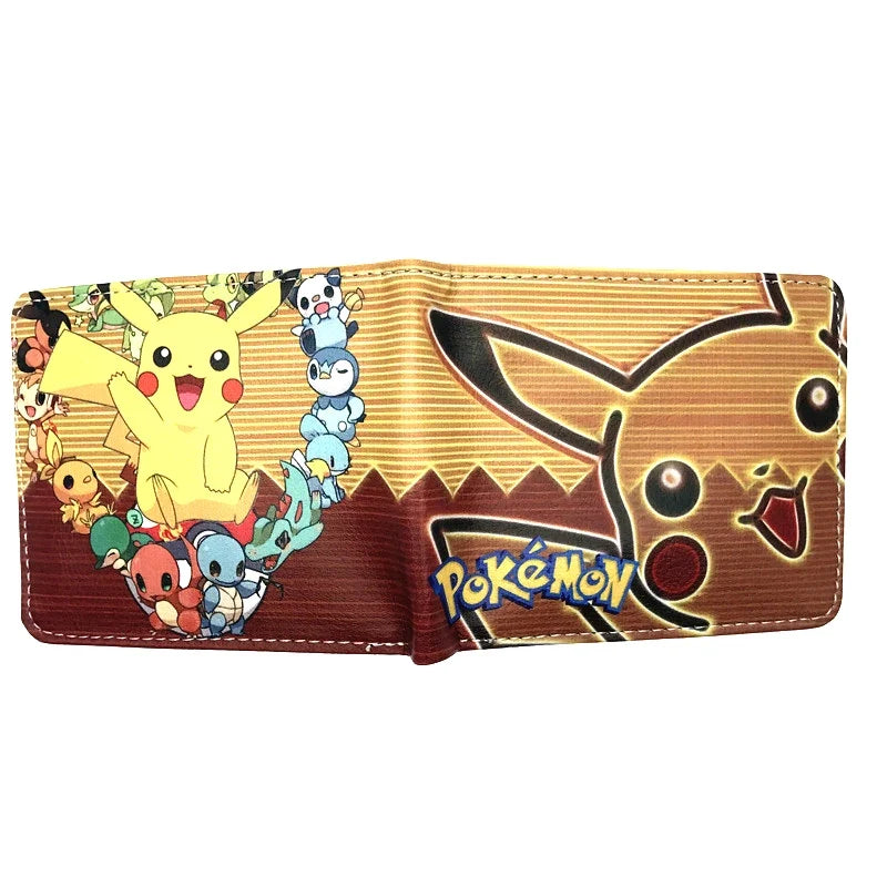 Compact PU Leather Pokémon Pikachu Wallet with Multi-Pocket Card Holder