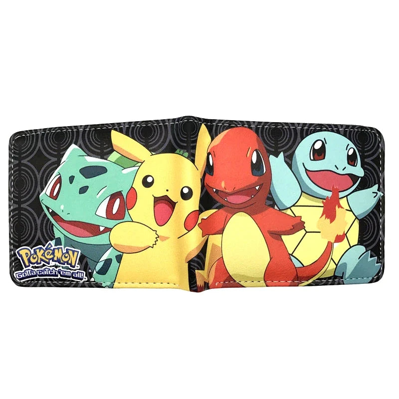 Compact PU Leather Pokémon Pikachu Wallet with Multi-Pocket Card Holder