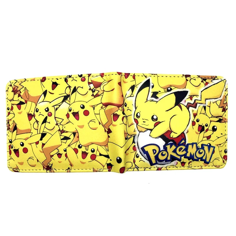 Compact PU Leather Pokémon Pikachu Wallet with Multi-Pocket Card Holder