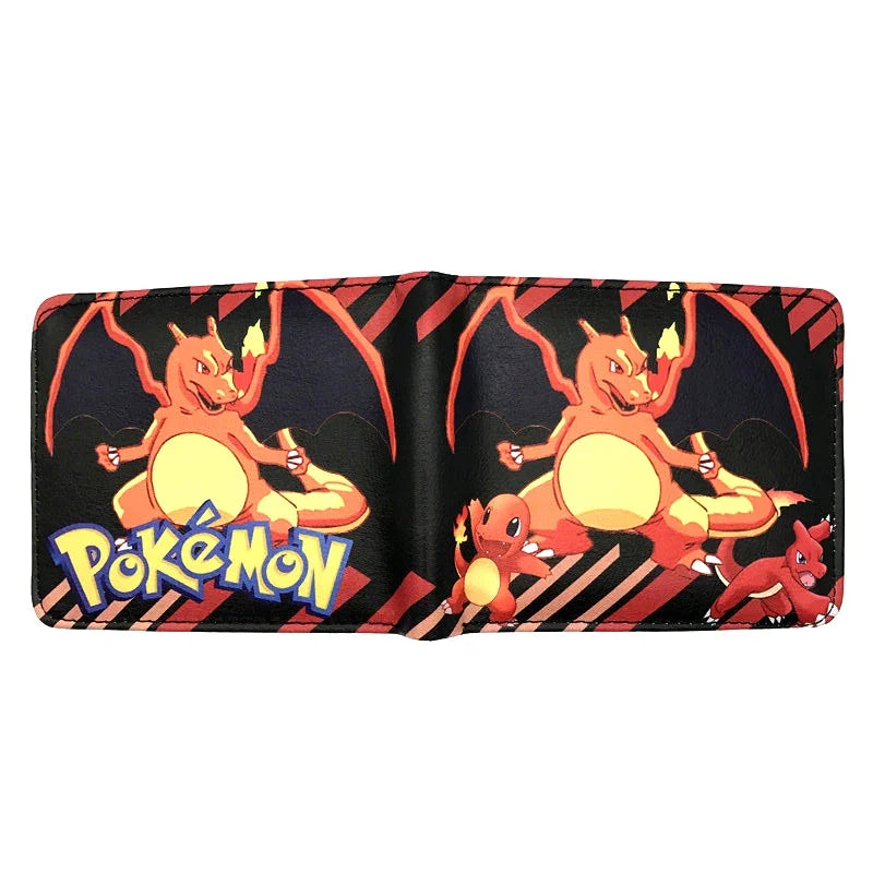 Compact PU Leather Pokémon Pikachu Wallet with Multi-Pocket Card Holder
