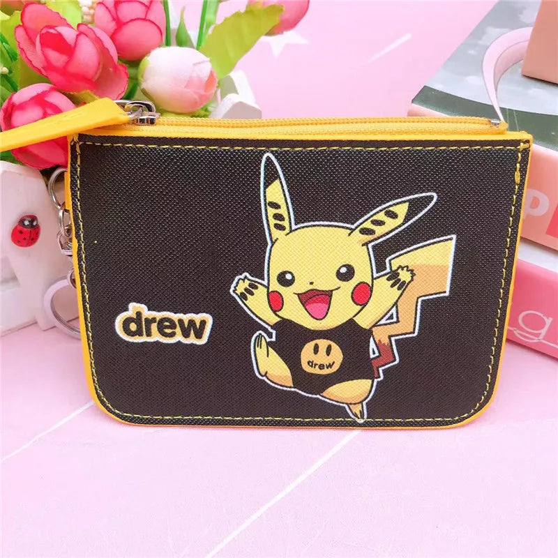 Pikachu Pokémon Leather Wallet with Zipper and Keychain