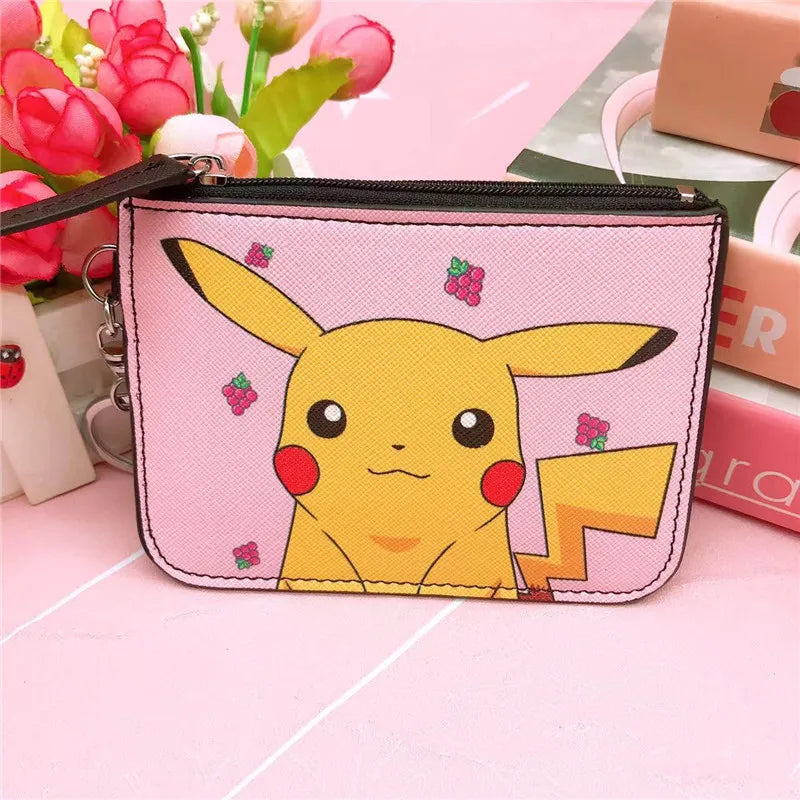 Pikachu Pokémon Leather Wallet with Zipper and Keychain