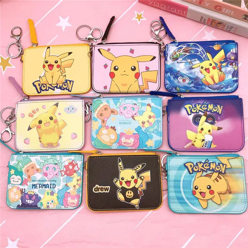 Pikachu Pokémon Leather Wallet with Zipper and Keychain Image