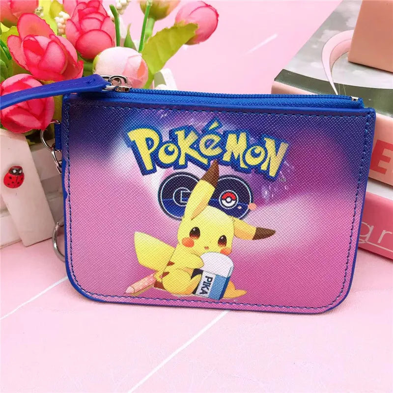Pikachu Pokémon Leather Wallet with Zipper and Keychain