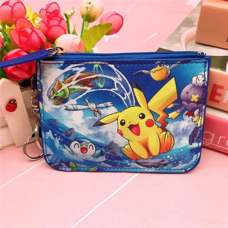 Pikachu Pokémon Leather Wallet with Zipper and Keychain