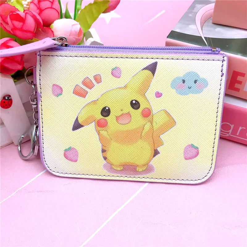 Pikachu Pokémon Leather Wallet with Zipper and Keychain