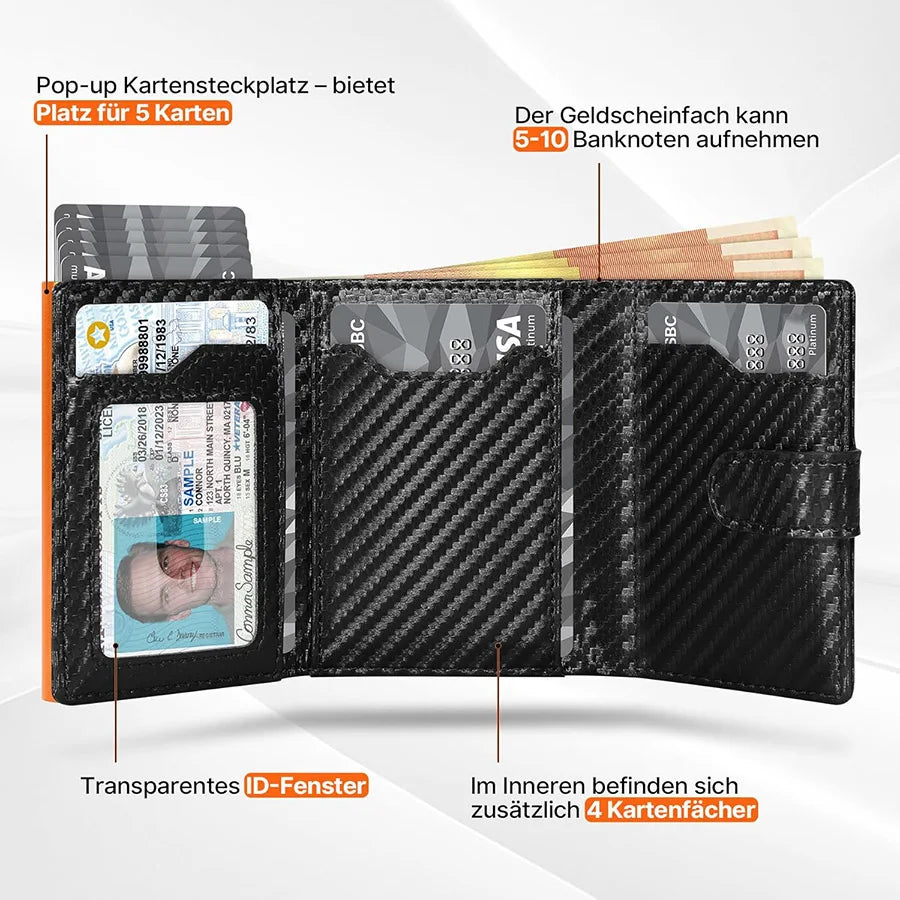 Pop-Up Wallet with RFID Protection and Coin Compartment Image