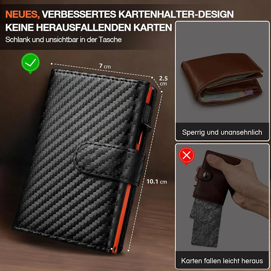 Pop-Up Wallet with RFID Protection and Coin Compartment