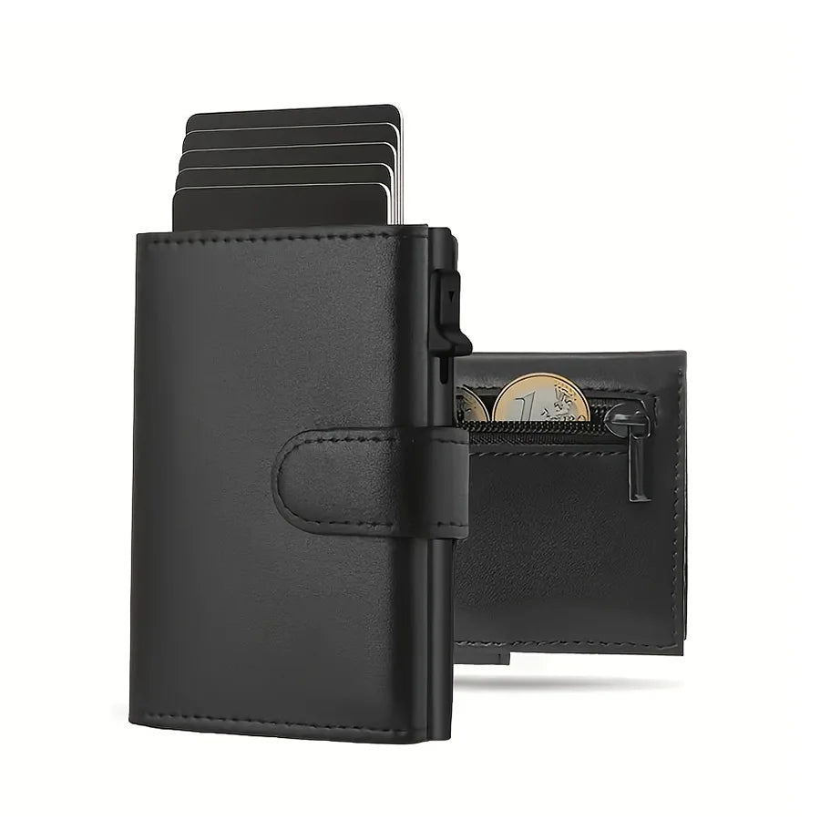 Pop-Up Wallet with RFID Protection and Coin Compartment
