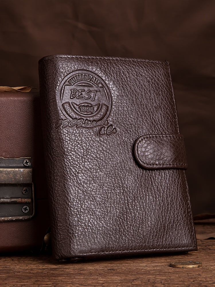 Leather Passport Wallet, 12 Card Slots and Notebook