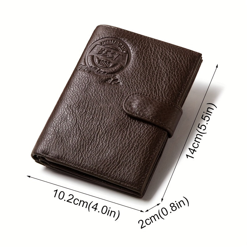 Leather Passport Wallet, 12 Card Slots and Notebook