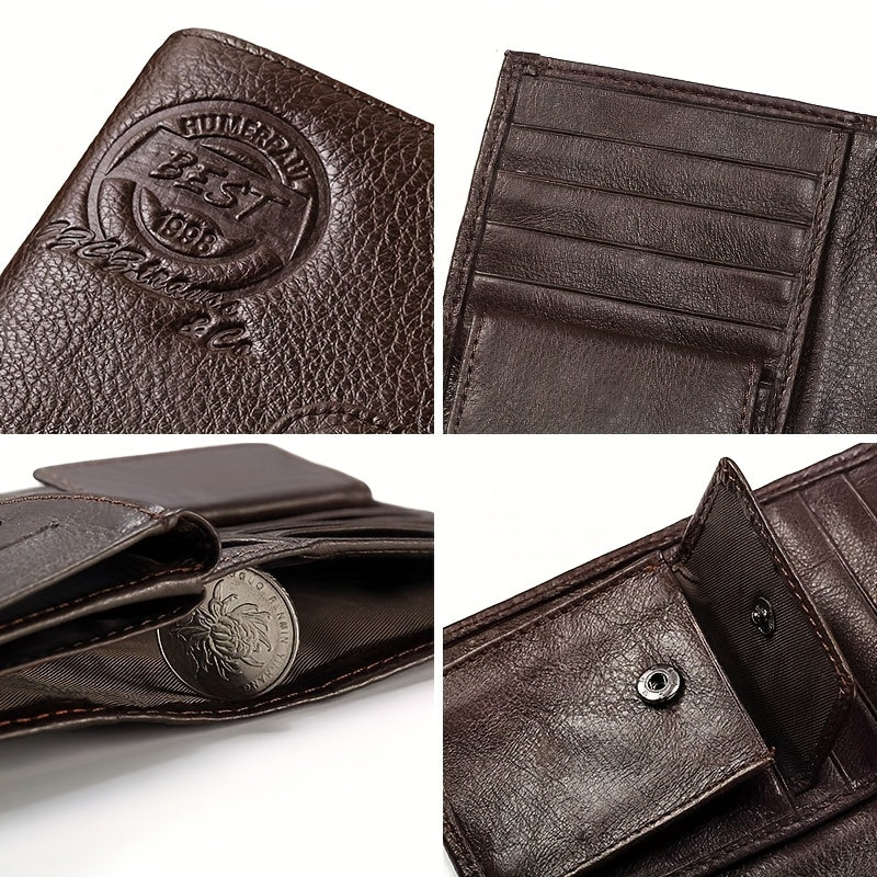 Leather Passport Wallet, 12 Card Slots and Notebook